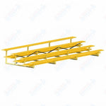 Jaypro Sports Bleacher  - 4 Row - Double Foot Plank, All Aluminum Bleachers, Powder Coated - 21' L (BLDP-421ALPC)