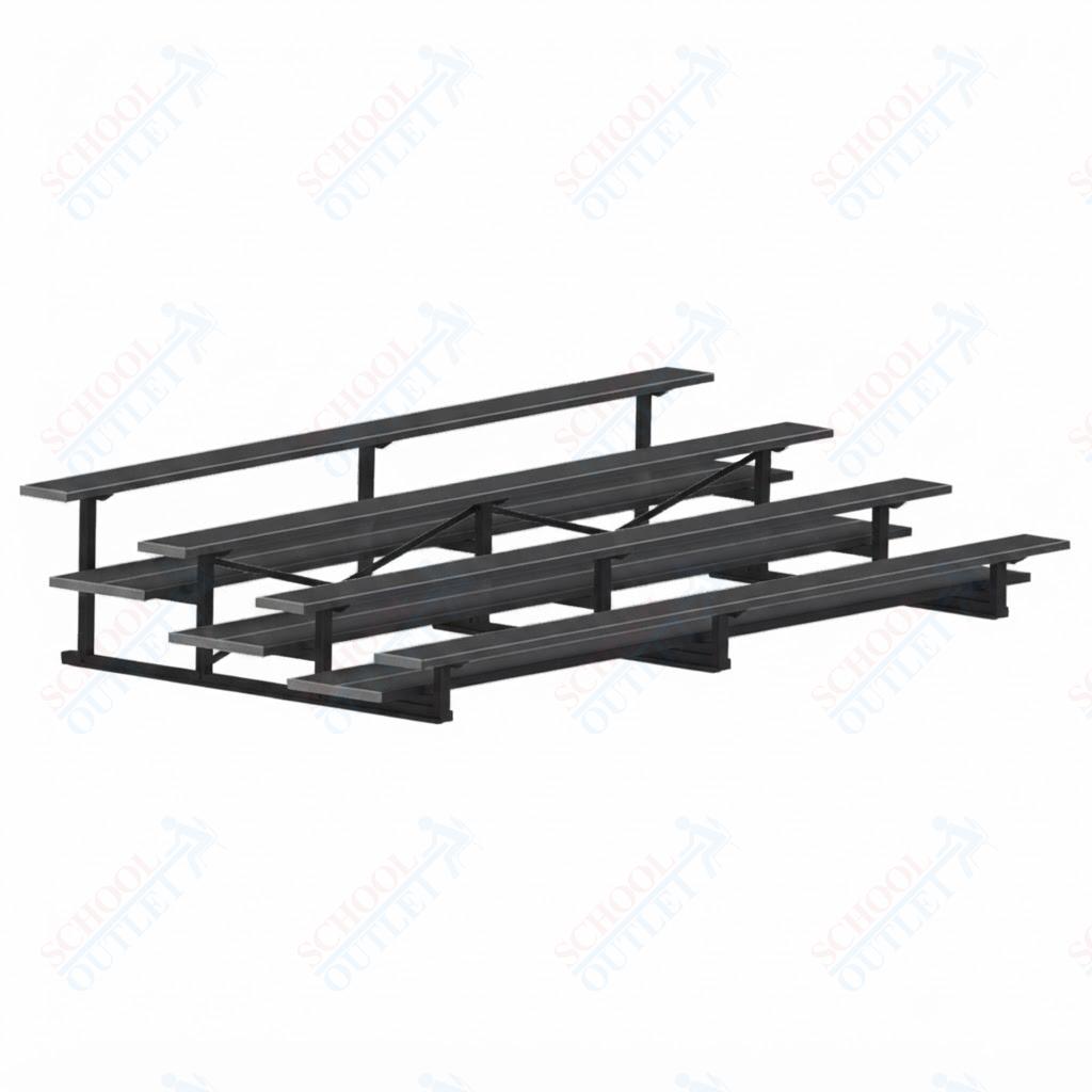 Jaypro Sports Bleacher  - 4 Row - Double Foot Plank, All Aluminum Bleachers, Powder Coated - 15' L (BLDP-4ALPC)