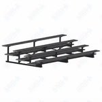 Jaypro Sports Bleacher  - 4 Row - Double Foot Plank, All Aluminum Bleachers, Powder Coated - 15' L (BLDP-4ALPC)