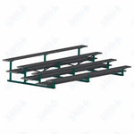 Jaypro Sports Bleacher  - 4 Row - Double Foot Plank, All Aluminum Bleachers, Powder Coated - 15' L (BLDP-4ALPC)