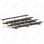 Jaypro Sports Bleacher  - 4 Row - Double Foot Plank, All Aluminum Bleachers, Powder Coated - 15' L (BLDP-4ALPC)