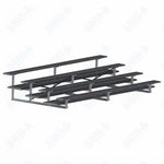 Jaypro Sports Bleacher  - 4 Row - Double Foot Plank, All Aluminum Bleachers, Powder Coated - 15' L (BLDP-4ALPC)