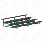 Jaypro Sports Bleacher  - 4 Row - Double Foot Plank, All Aluminum Bleachers, Powder Coated - 15' L (BLDP-4ALPC)