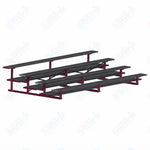 Jaypro Sports Bleacher  - 4 Row - Double Foot Plank, All Aluminum Bleachers, Powder Coated - 15' L (BLDP-4ALPC)