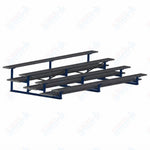 Jaypro Sports Bleacher  - 4 Row - Double Foot Plank, All Aluminum Bleachers, Powder Coated - 15' L (BLDP-4ALPC)