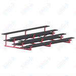 Jaypro Sports Bleacher  - 4 Row - Double Foot Plank, All Aluminum Bleachers, Powder Coated - 15' L (BLDP-4ALPC)