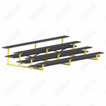 Jaypro Sports Bleacher  - 4 Row - Double Foot Plank, All Aluminum Bleachers, Powder Coated - 15' L (BLDP-4ALPC)