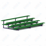 Jaypro Sports Bleacher  - 4 Row - Double Foot Plank, All Aluminum Bleachers, Powder Coated - 15' L (BLDP-4ALPC)