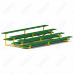 Jaypro Sports Bleacher  - 4 Row - Double Foot Plank, All Aluminum Bleachers, Powder Coated - 15' L (BLDP-4ALPC)