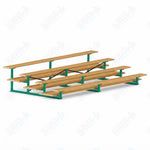 Jaypro Sports Bleacher  - 4 Row - Double Foot Plank, All Aluminum Bleachers, Powder Coated - 15' L (BLDP-4ALPC)