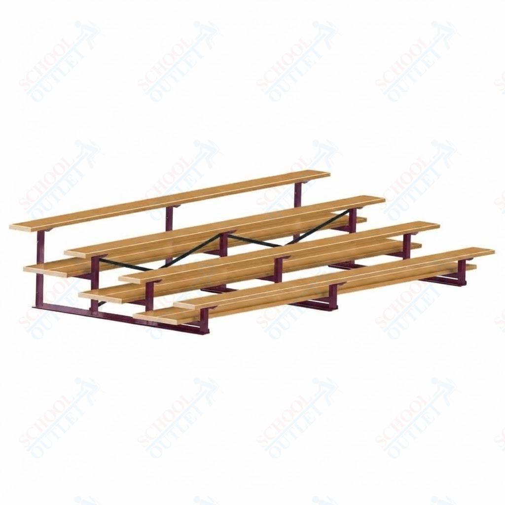 Jaypro Sports Bleacher  - 4 Row - Double Foot Plank, All Aluminum Bleachers, Powder Coated - 15' L (BLDP-4ALPC)