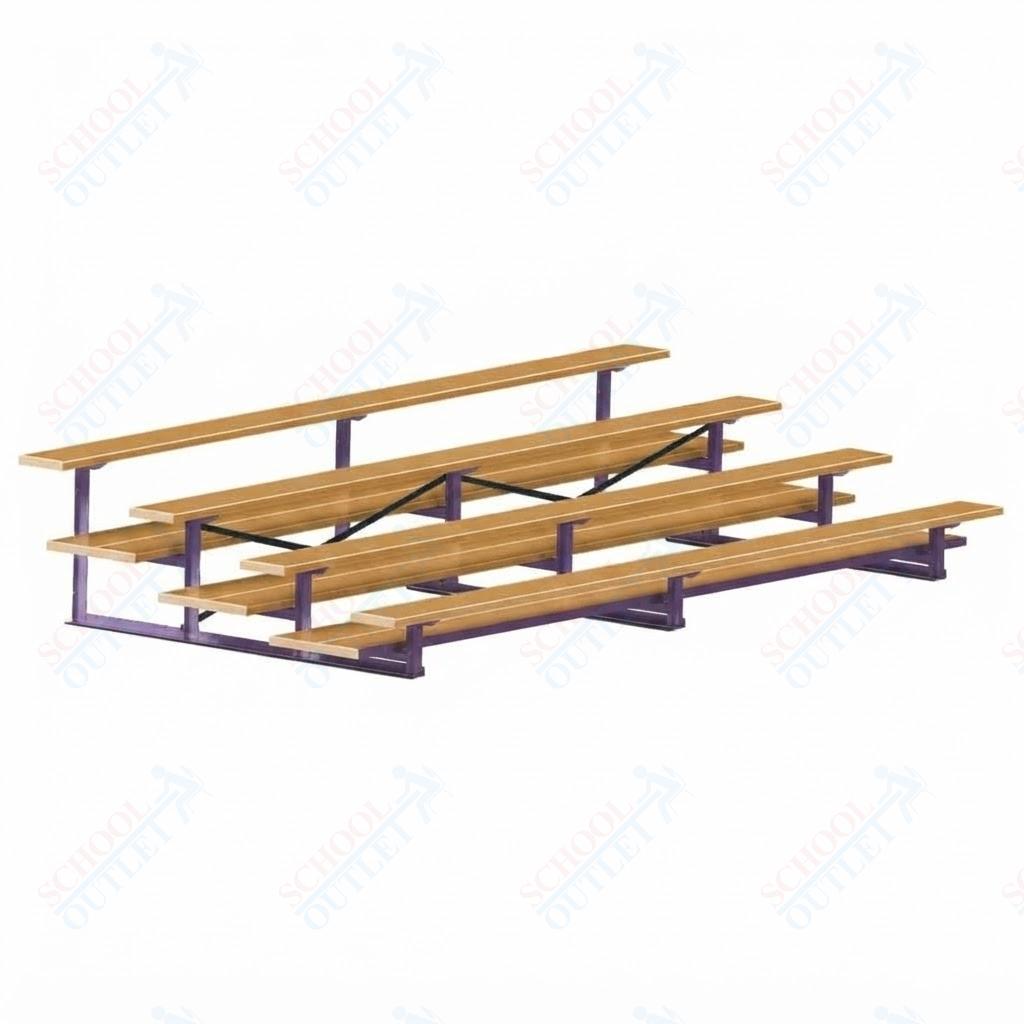 Jaypro Sports Bleacher  - 4 Row - Double Foot Plank, All Aluminum Bleachers, Powder Coated - 15' L (BLDP-4ALPC)