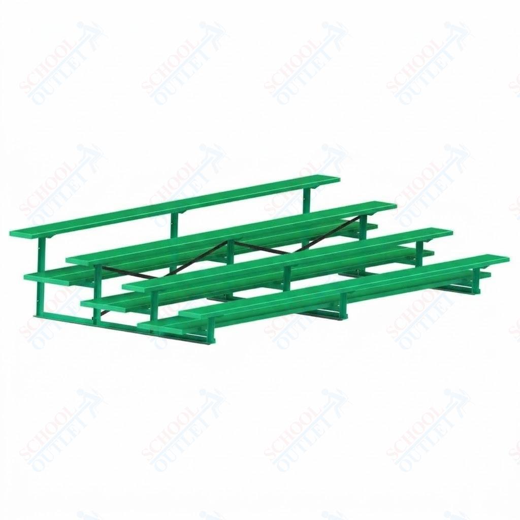 Jaypro Sports Bleacher  - 4 Row - Double Foot Plank, All Aluminum Bleachers, Powder Coated - 15' L (BLDP-4ALPC)