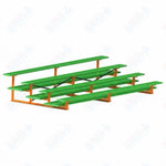 Jaypro Sports Bleacher  - 4 Row - Double Foot Plank, All Aluminum Bleachers, Powder Coated - 15' L (BLDP-4ALPC)