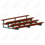 Jaypro Sports Bleacher  - 4 Row - Double Foot Plank, All Aluminum Bleachers, Powder Coated - 15' L (BLDP-4ALPC)