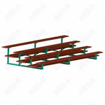 Jaypro Sports Bleacher  - 4 Row - Double Foot Plank, All Aluminum Bleachers, Powder Coated - 15' L (BLDP-4ALPC)