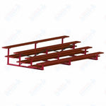 Jaypro Sports Bleacher  - 4 Row - Double Foot Plank, All Aluminum Bleachers, Powder Coated - 15' L (BLDP-4ALPC)