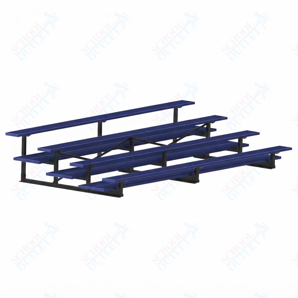 Jaypro Sports Bleacher  - 4 Row - Double Foot Plank, All Aluminum Bleachers, Powder Coated - 15' L (BLDP-4ALPC)