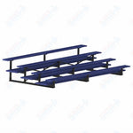 Jaypro Sports Bleacher  - 4 Row - Double Foot Plank, All Aluminum Bleachers, Powder Coated - 15' L (BLDP-4ALPC)