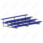 Jaypro Sports Bleacher  - 4 Row - Double Foot Plank, All Aluminum Bleachers, Powder Coated - 15' L (BLDP-4ALPC)