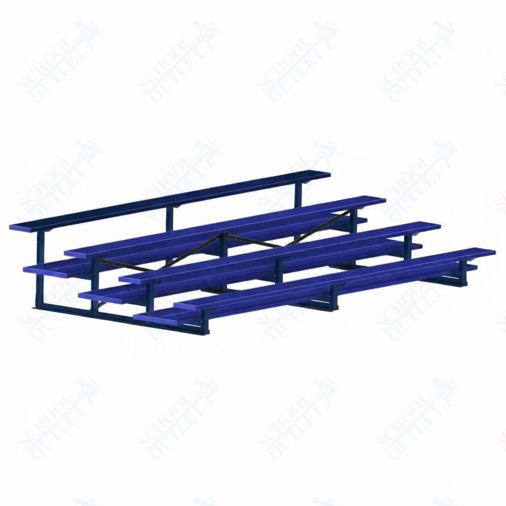 Jaypro Sports Bleacher  - 4 Row - Double Foot Plank, All Aluminum Bleachers, Powder Coated - 15' L (BLDP-4ALPC)