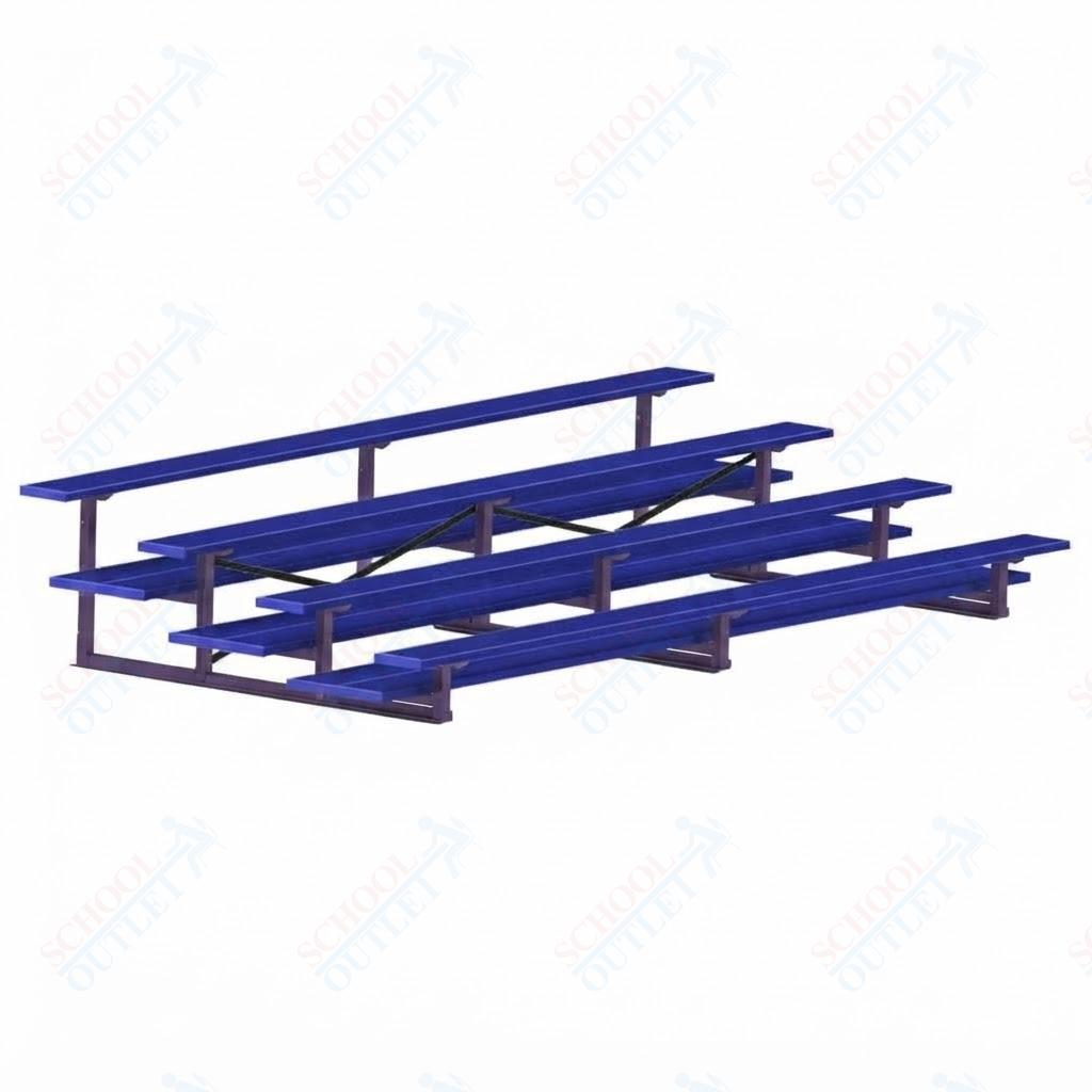 Jaypro Sports Bleacher  - 4 Row - Double Foot Plank, All Aluminum Bleachers, Powder Coated - 15' L (BLDP-4ALPC)