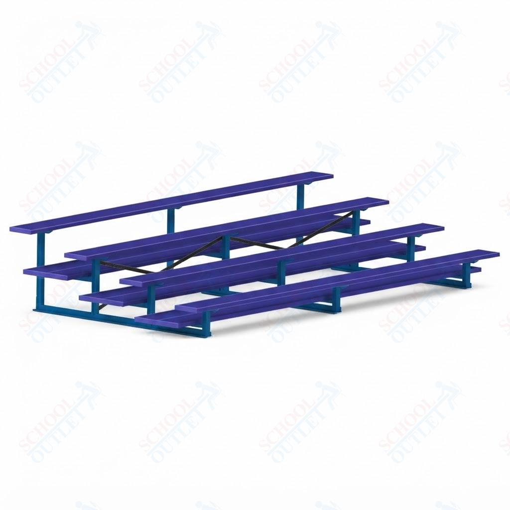 Jaypro Sports Bleacher  - 4 Row - Double Foot Plank, All Aluminum Bleachers, Powder Coated - 15' L (BLDP-4ALPC)