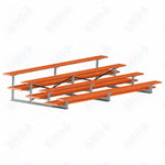 Jaypro Sports Bleacher  - 4 Row - Double Foot Plank, All Aluminum Bleachers, Powder Coated - 15' L (BLDP-4ALPC)