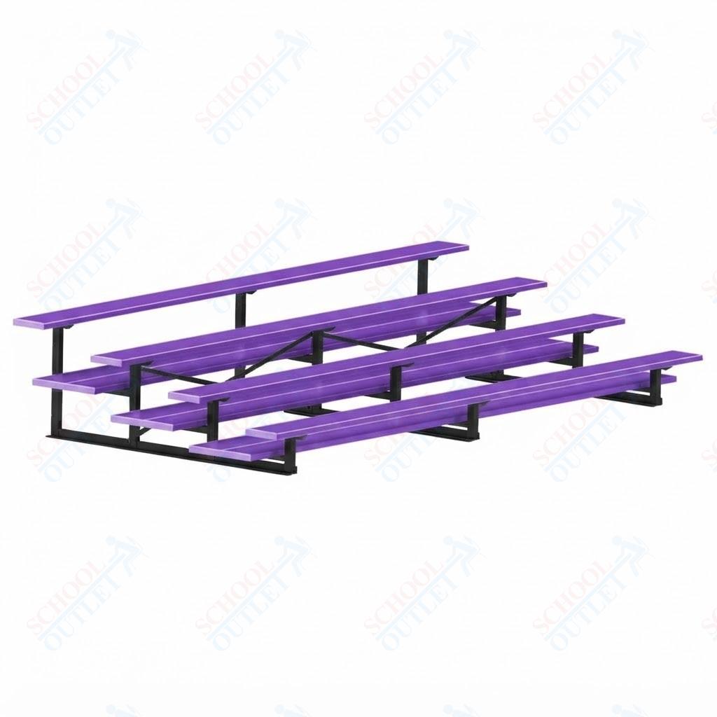 Jaypro Sports Bleacher  - 4 Row - Double Foot Plank, All Aluminum Bleachers, Powder Coated - 15' L (BLDP-4ALPC)