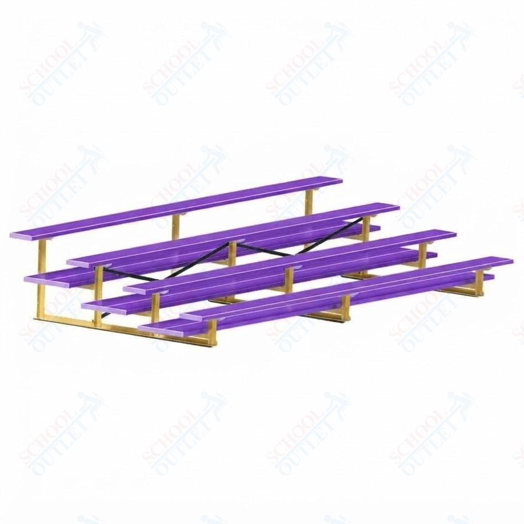 Jaypro Sports Bleacher  - 4 Row - Double Foot Plank, All Aluminum Bleachers, Powder Coated - 15' L (BLDP-4ALPC)
