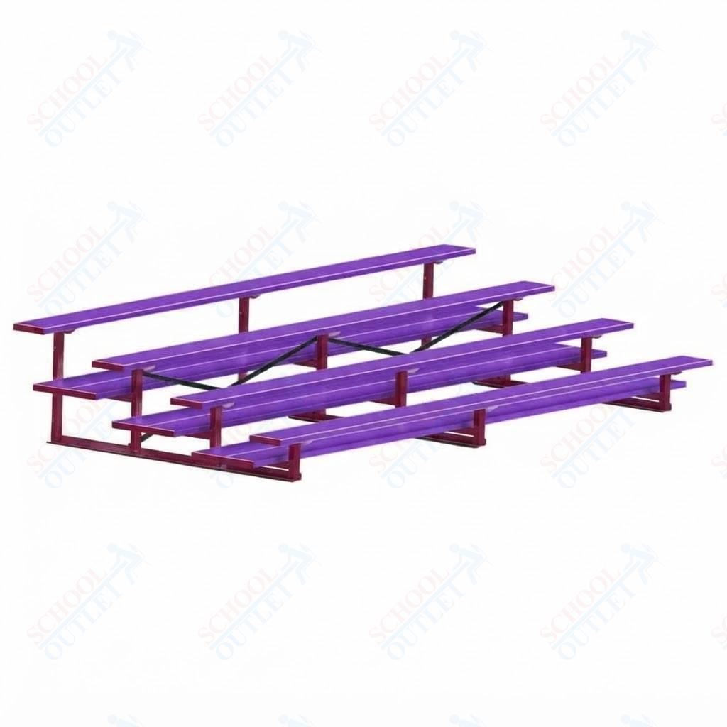 Jaypro Sports Bleacher  - 4 Row - Double Foot Plank, All Aluminum Bleachers, Powder Coated - 15' L (BLDP-4ALPC)