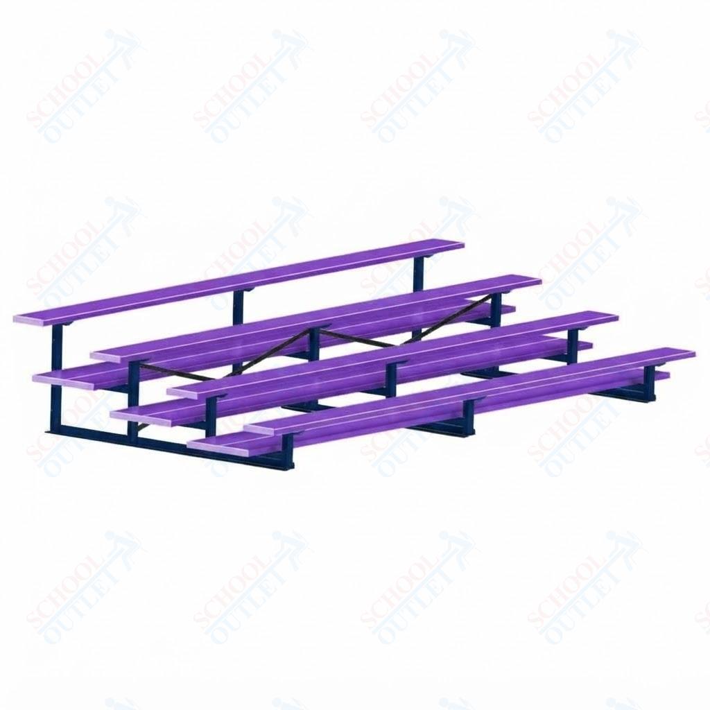 Jaypro Sports Bleacher  - 4 Row - Double Foot Plank, All Aluminum Bleachers, Powder Coated - 15' L (BLDP-4ALPC)