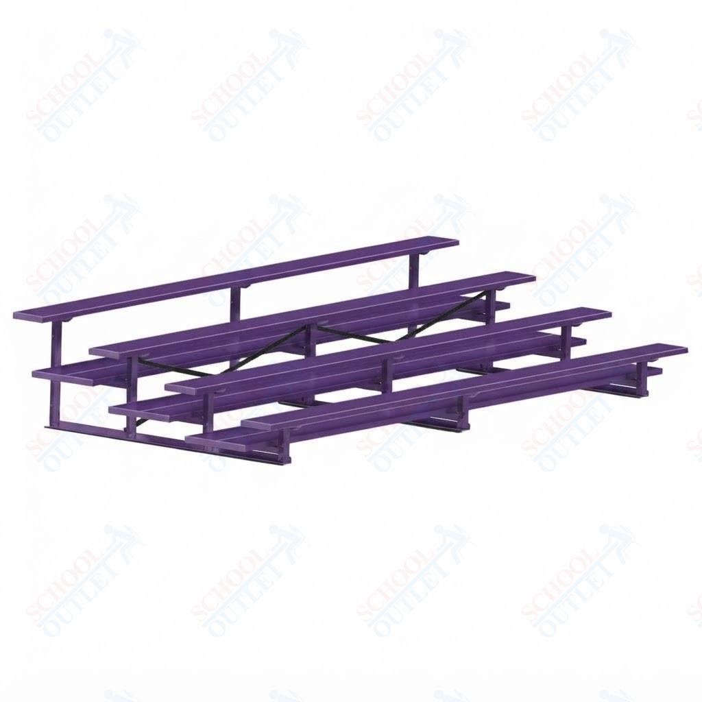 Jaypro Sports Bleacher  - 4 Row - Double Foot Plank, All Aluminum Bleachers, Powder Coated - 15' L (BLDP-4ALPC)
