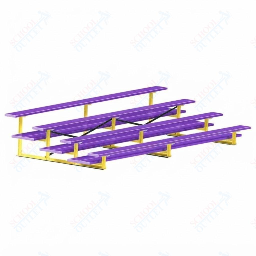 Jaypro Sports Bleacher  - 4 Row - Double Foot Plank, All Aluminum Bleachers, Powder Coated - 15' L (BLDP-4ALPC)