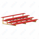 Jaypro Sports Bleacher  - 4 Row - Double Foot Plank, All Aluminum Bleachers, Powder Coated - 15' L (BLDP-4ALPC)