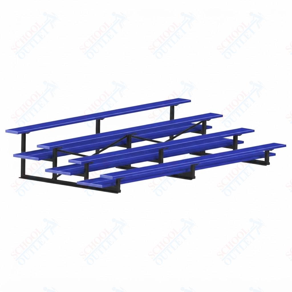 Jaypro Sports Bleacher  - 4 Row - Double Foot Plank, All Aluminum Bleachers, Powder Coated - 15' L (BLDP-4ALPC)