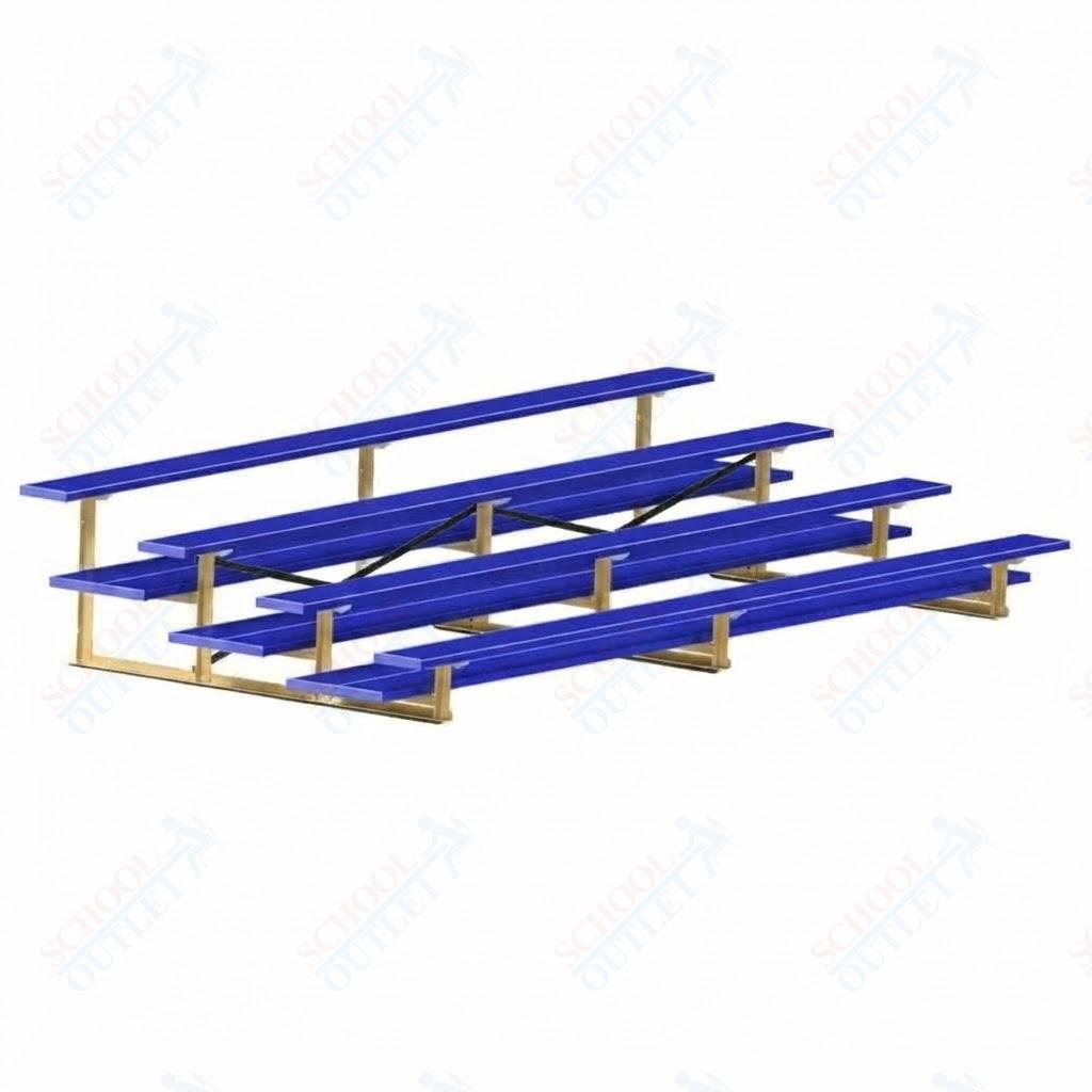 Jaypro Sports Bleacher  - 4 Row - Double Foot Plank, All Aluminum Bleachers, Powder Coated - 15' L (BLDP-4ALPC)