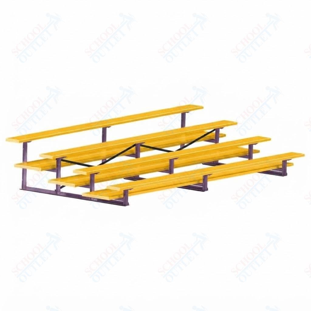 Jaypro Sports Bleacher  - 4 Row - Double Foot Plank, All Aluminum Bleachers, Powder Coated - 15' L (BLDP-4ALPC)