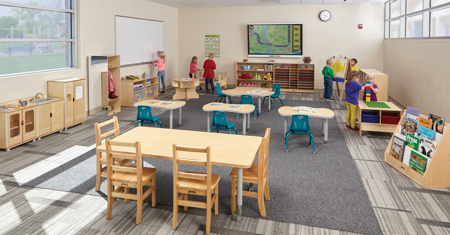 Jonti-Craft KYDZ Building Table - Preschool Brick Compatible - with Clear Tubs