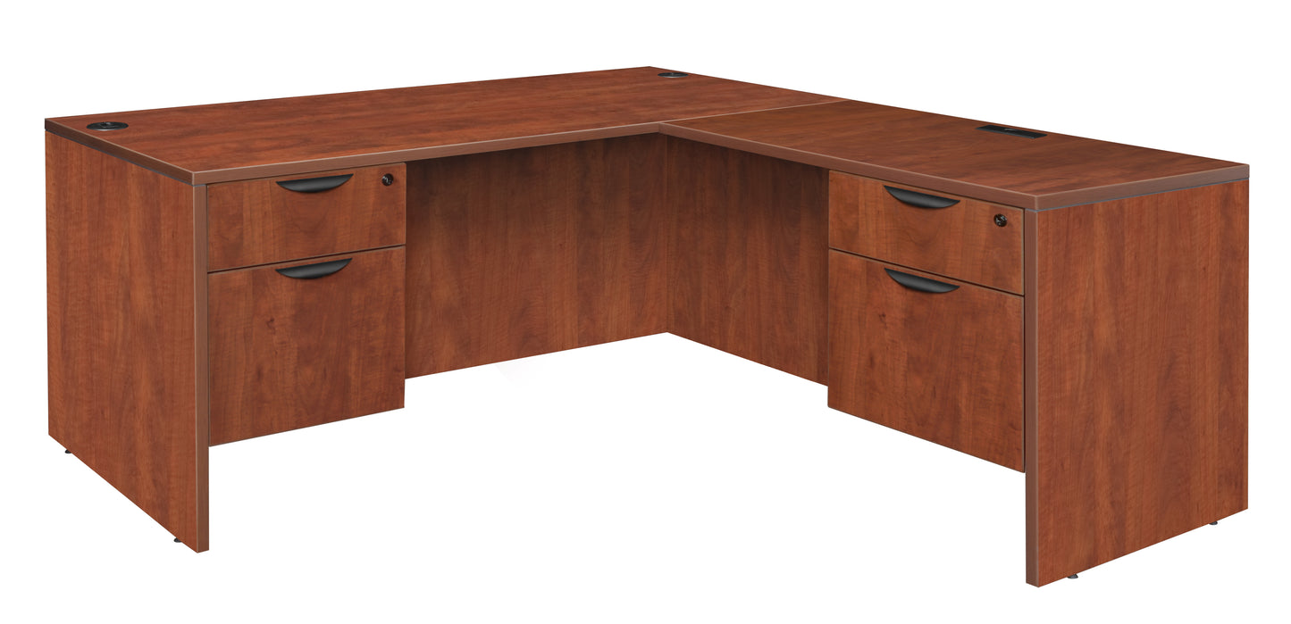 Regency Legacy L Desk with Double Pedestal Drawer Unit Corner Desks Legacy and Professional Laminate Finish 71"W x 82"D x 29"H (REG-LLD713547)