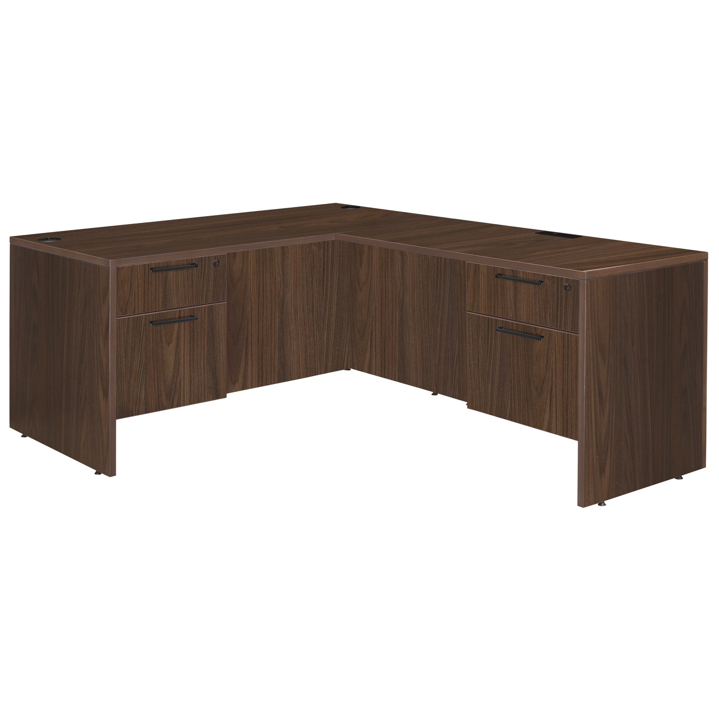 Regency Legacy L Desk with Double Pedestal Drawer Unit Corner Desks Legacy and Professional Laminate Finish 71"W x 82"D x 29"H (REG-LLD713547)