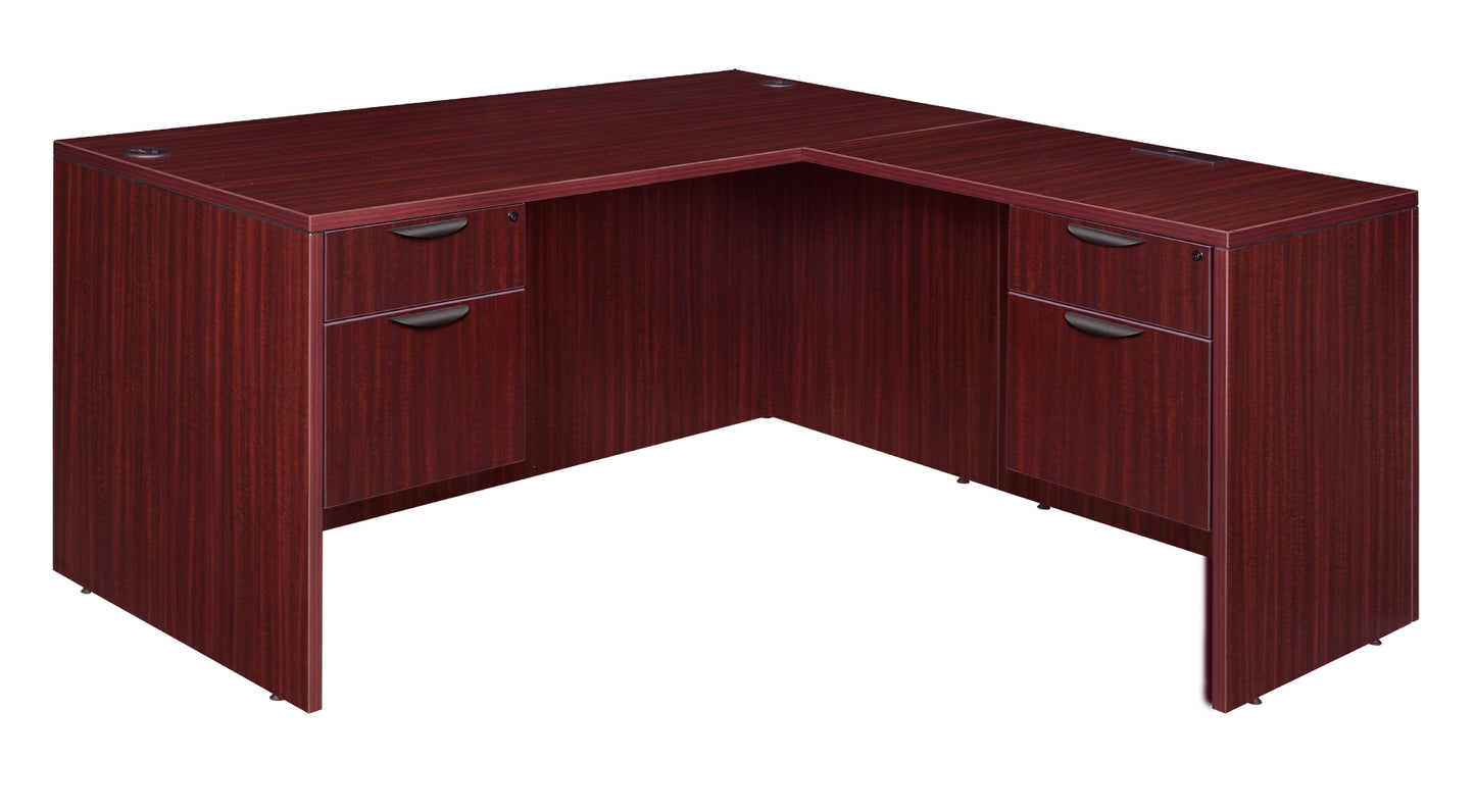 Regency Legacy L Desk with Double Pedestal Drawer Unit Corner Desks and High-Performance Commercial Laminate Surface 71"W x 70"D x 29"H (REG-LLD7135)