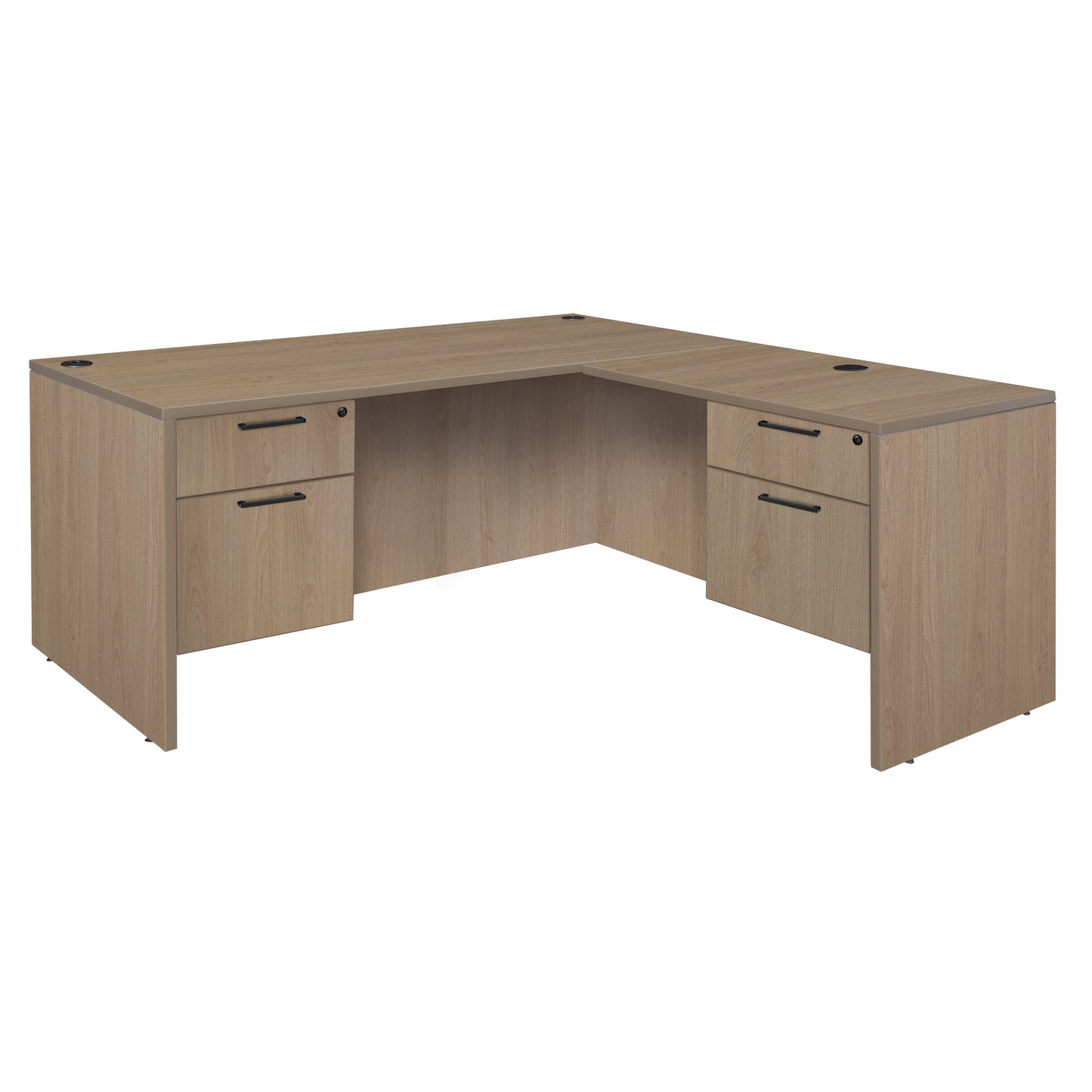 Regency Legacy L Desk with Double Pedestal Drawer Unit Corner Desks and High-Performance Commercial Laminate Surface 71"W x 70"D x 29"H (REG-LLD7135)