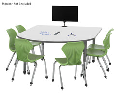 Marco Premier Series Multimedia Table Dry Erase Top 60" x 72" Adj Height 21"-31" w/ Power Module (43-2261-DBP)