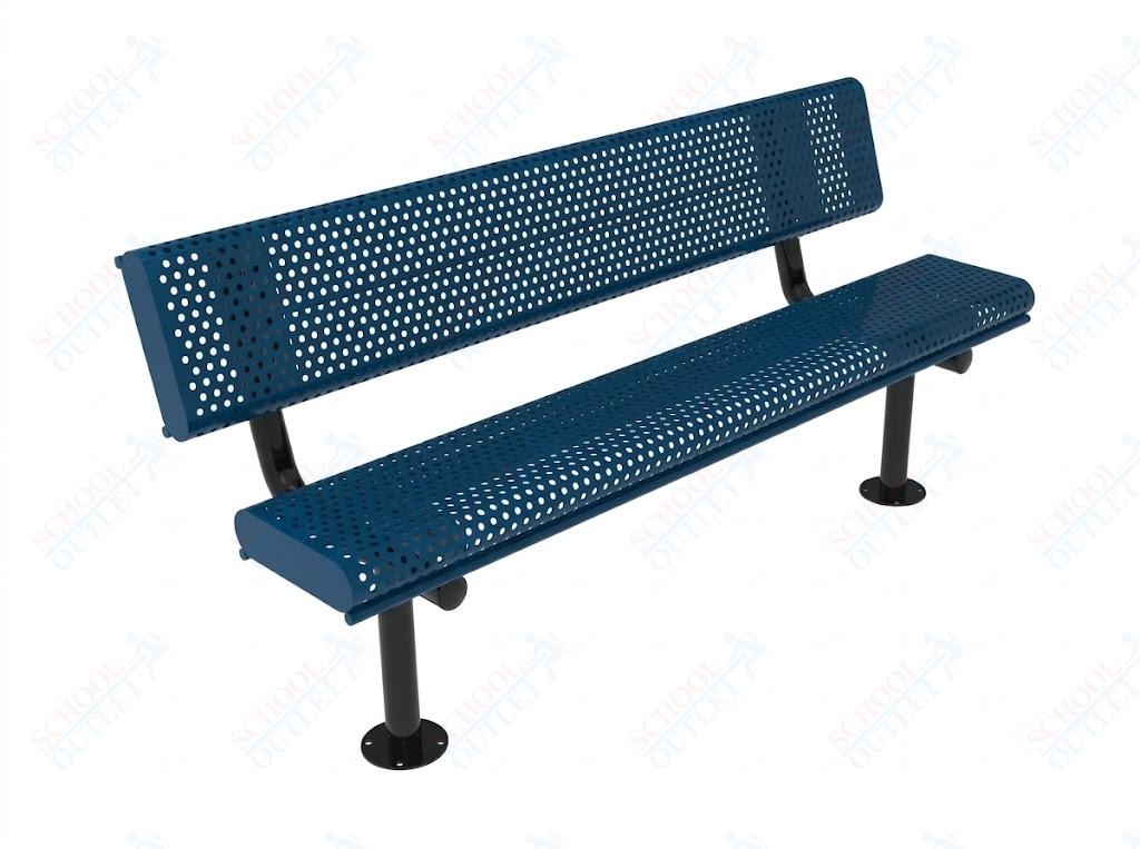 MyTcoat - Rolled Edges Outdoor Bench with Back 4' L - Surface Mount (MYT-BRE04-20)