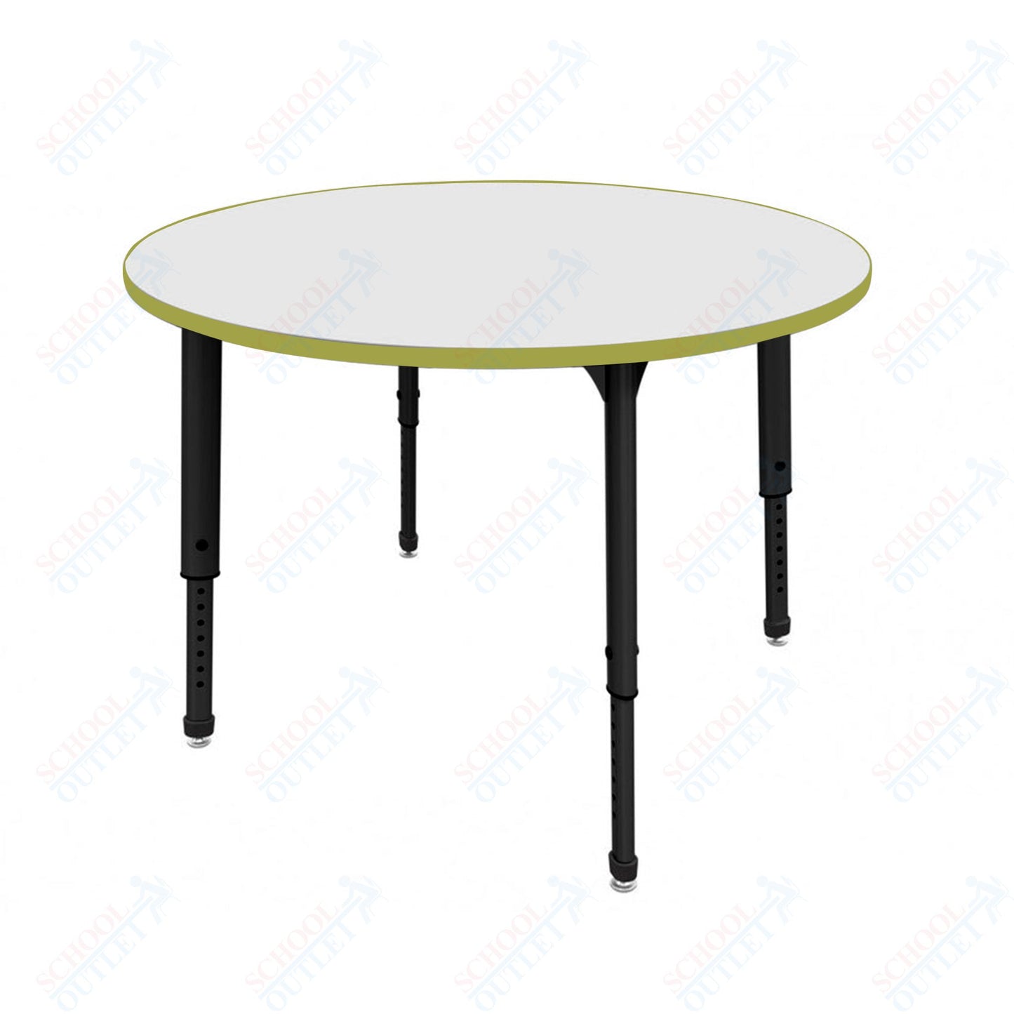 Marco Apex Series 60" Round School Activity Table w/ Dry Erase Top Adj Height 21"-30" (38-2207-DA)
