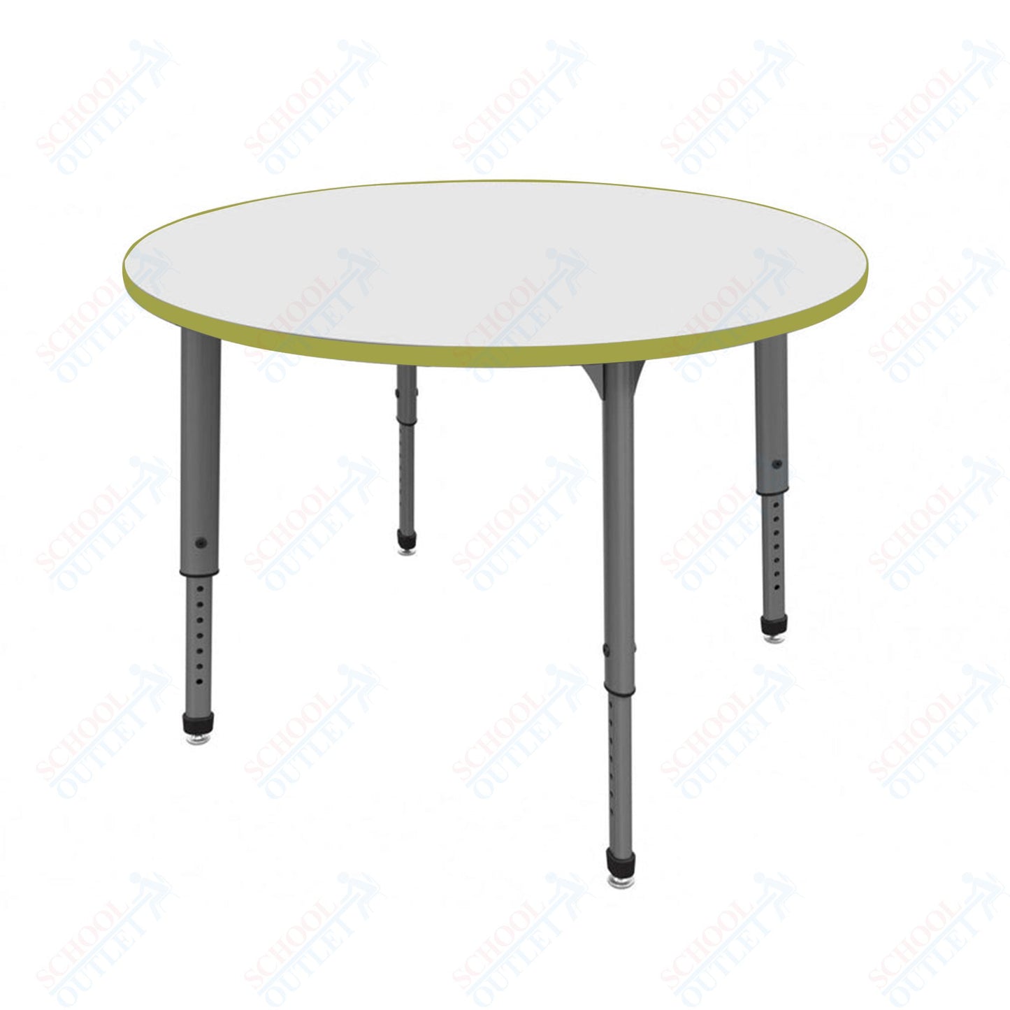 Marco Apex Series 60" Round School Activity Table w/ Dry Erase Top Adj Height 21"-30" (38-2207-DA)