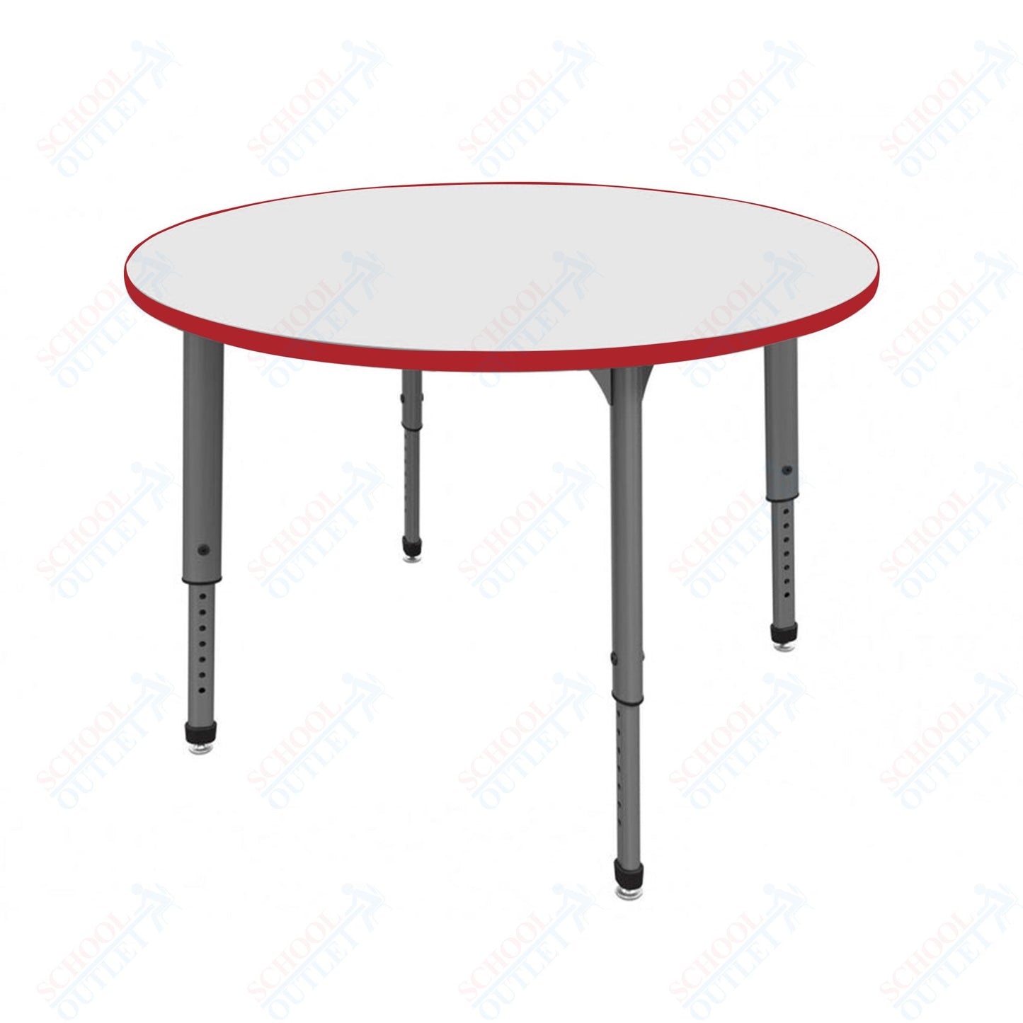 Marco Apex Series 60" Round School Activity Table w/ Dry Erase Top Adj Height 21"-30" (38-2207-DA)