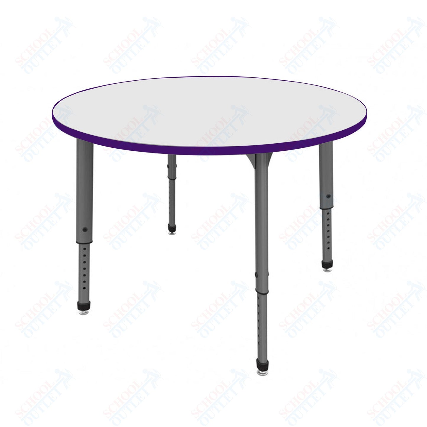 Marco Apex Series 60" Round School Activity Table w/ Dry Erase Top Adj Height 21"-30" (38-2207-DA)