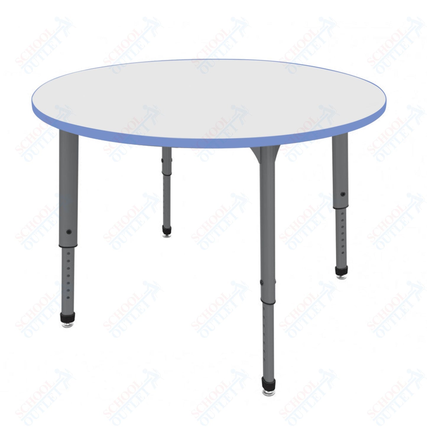 Marco Apex Series 60" Round Preschool Activity Table w/ Dry Erase HPL Top Adj Height 17"-24" (38-2207-DB)